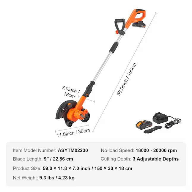 SVOPES Lawn Edger 24-volt 9-Inches Handheld Battery Lawn Edger (Battery Included)9_11zon
