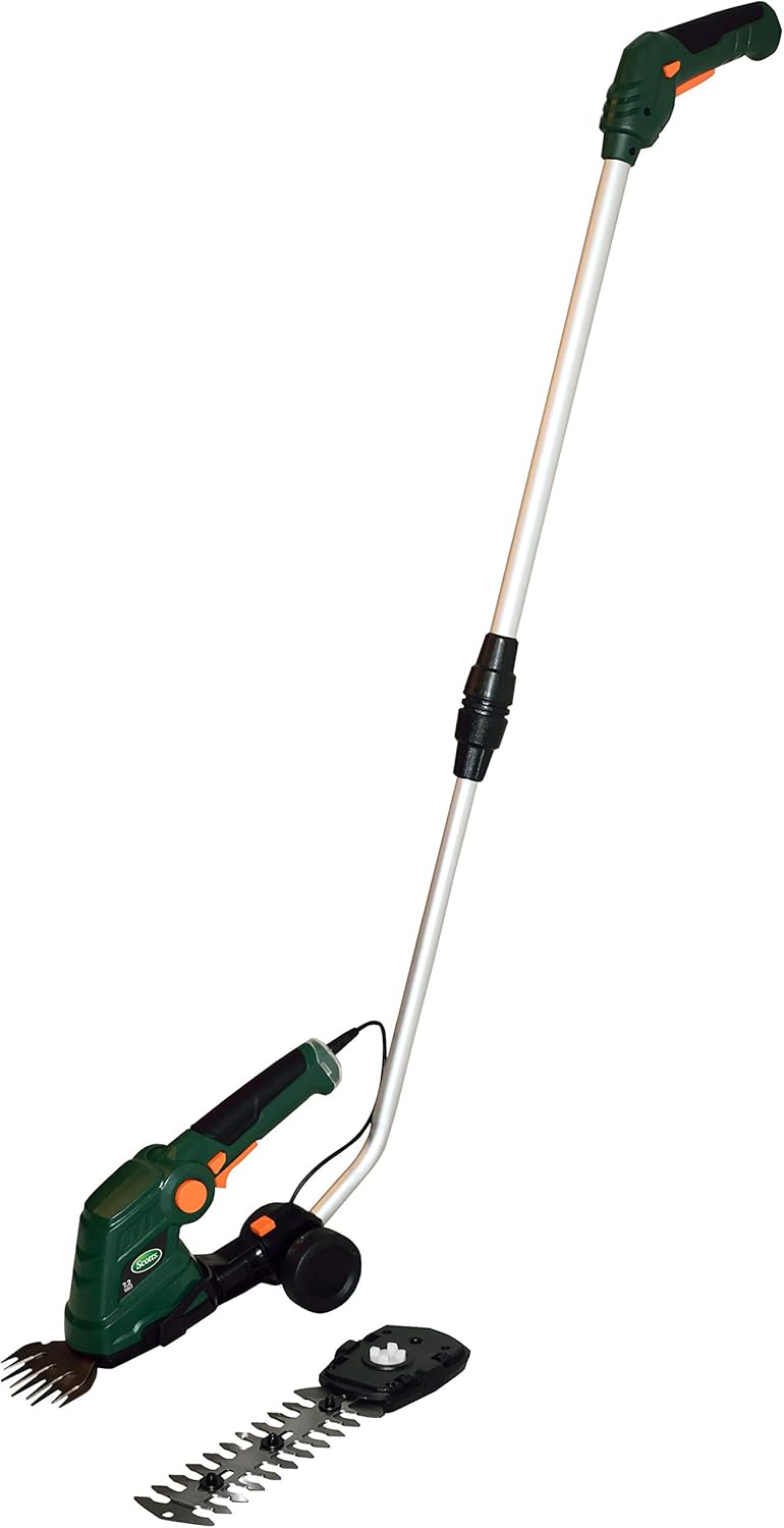 Scotts Outdoor Power Tools LSS10272PS 7.5-Volt Lithium-Ion Cordless Grass Shear Shrub Trimmer with Wheeled Extension Handle, Green Scotts Outdoor Power Tools LSS10272PS 7.5-Volt Lithium-Ion Cordless Grass Shear/Shrub Trimmer with Wheeled Extension Handle, Green