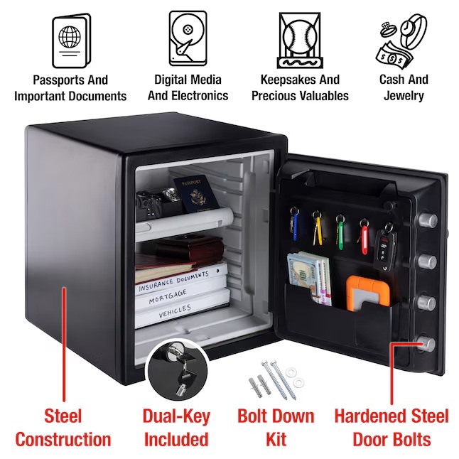 SentrySafe SFW123GTC 1.2-cu ft Fireproof and Waterproof Home Safe with Electronic Keypad Lock2_11zon