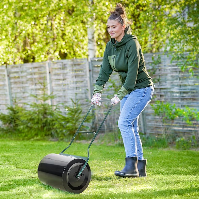 Siavonce XH74490 20-inch Push tow Behind Lawn Roller Filled with 16 Gal Water or Sand, Perfect For Flattening Sod In The Garden4_11zon