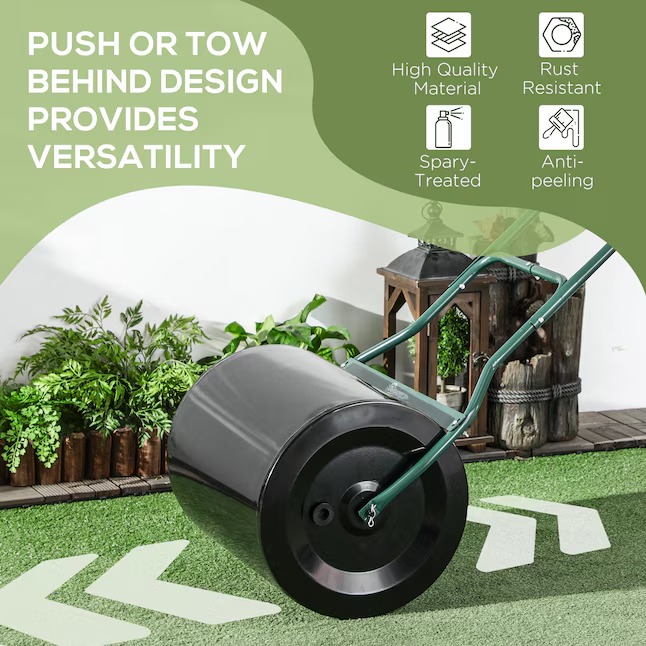 Siavonce XH74490 20-inch Push tow Behind Lawn Roller Filled with 16 Gal Water or Sand, Perfect For Flattening Sod In The Garden9_11zon