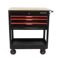 Siavonce XH90503 Bottom Tool Cabinets 17.51-Inches W x 38.38-Inches H 3 -Drawer Metal Tool Cabinet ( Black )