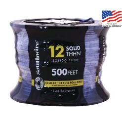 Southwire 11590758 500-Feet 12 -AWG Blue Solid Copper THHN wire ( By-the-roll )