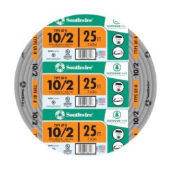 Southwire 13056721 25-Feet 10 / 2 Solid UF-B Wire W/G ( By-the-roll )