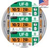 Southwire 13056755 250-Feet 10 / 2 Solid UF-B Wire W/G ( By-the-roll )
