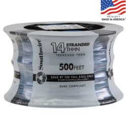 Southwire 22958358 500-Feet 14 -AWG Blue Stranded Copper THHN wire ( By-the-roll )