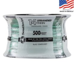 Southwire 22959158 500-Feet 14 -AWG Green Stranded Copper THHN wire ( By-the-roll )