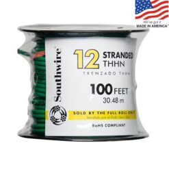 Southwire 22968284 100-Feet 12 -AWG Green Stranded Copper THHN wire ( By-the-roll )