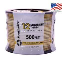 Southwire 22969058 500-Feet 12 -AWG Yellow Stranded Copper THHN wire ( By-the-roll )