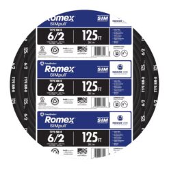 Southwire 28894402 125-Feet 6 / 2 / Romex SIMpull Stranded Indoor CU NM-B W/G Individual pack ( By-the-roll )