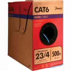 Southwire 56918945 500-ft 23 CAT 6 4 Riser Blue Data Cable Pull box