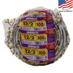 Southwire 61023123 Armorlite 100-Feet 12 / 2 Solid Aluminum BX/AC Armored Cable
