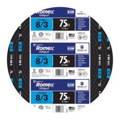 Southwire 63949207 75-Feet 8 / 3 / Romex SIMpull Stranded Indoor CU NM-B W/G Individual pack ( By-the-roll )