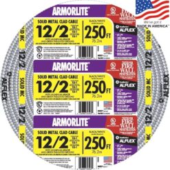 Southwire 68580055 Armorlite 250-Feet 12 / 2 Solid Aluminum MC (Metal Clad) Cable