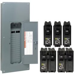 Square D HOM3060M150PCVP Homeline 150 -Amp 30 -Spaces 60 -Circuit Indoor Main breaker Plug-On Neutral Load Center (Value Pack)
