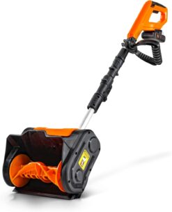 SuperHandy GUT055 Cordless Snow Shovel, 20V 2Ah Electric Snow Thrower - Lightweight, 10"x5" Clearing Path, 25 ft Throwing Distance, 300 lbs/Min Snow Capacity (2024)