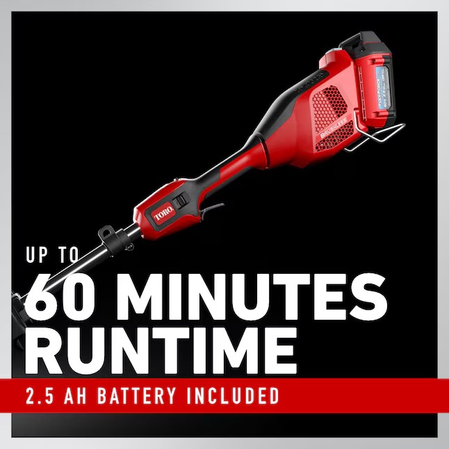 Toro 51836 Flex-Force 60-volt Max 16-in Straight Shaft Attachment Capable Battery String Trimmer 2.5 Ah (Battery and Charger Included)3_11zon