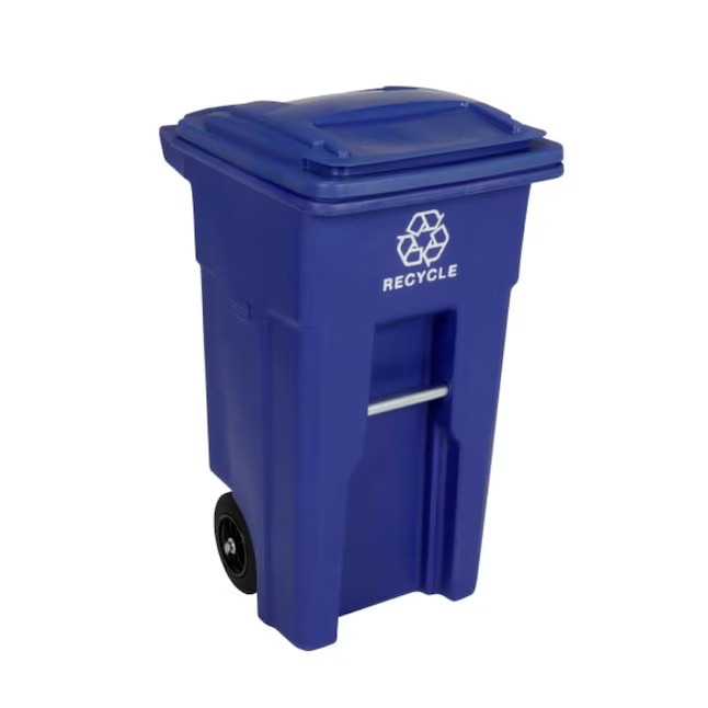 Toter ANA32-02BLU 32-Gallon Blue Recycle Resin Wheeled Outdoor Hinged Lid Trash Can_11zon Toter ANA32-02BLU 32-Gallon Blue/Recycle Resin Wheeled Outdoor Hinged Lid Trash Can