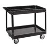 U.S. GENERAL 36 in. x 24 in. Two Shelf Steel Service Cart, Black