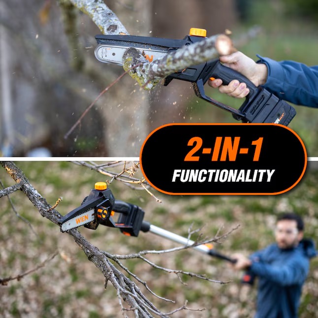WEN 20752 20-volt Max 6-in 4 Ah Battery Pole Saw (Battery and Charger Included)1_11zon