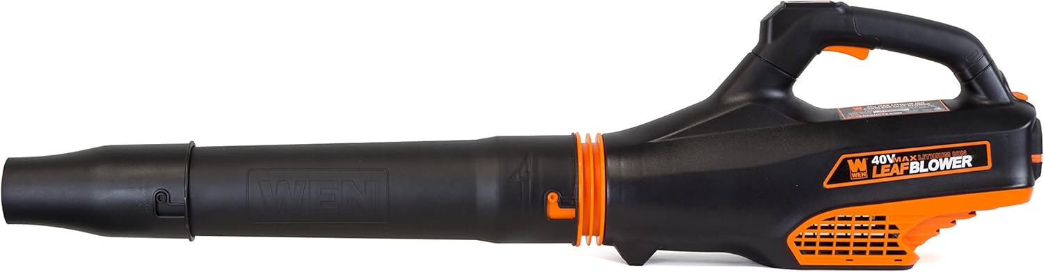 WEN Cordless Electric Leaf Blower, Brushless with 40V Max 2Ah Battery and Charger (40410), Black WEN Cordless Electric Leaf Blower, Brushless with 40V Max 2Ah Battery and Charger (40410), Black