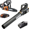 WORX 20V 10” Chainsaw and Turbine Blower Power Share Combo - WG915 (Battery & Charger Included)