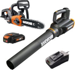 WORX 20V 10” Chainsaw and Turbine Blower Power Share Combo - WG915 (Battery & Charger Included)