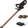 WORX Nitro 24" Cordless Hedge Trimmer 40V, Shrub Cutter with Fast Dual-Action Blades 3400 SPM, Brushless PowerShare Electric Hedge Clippers with 180° Rotating Handle WG286 –Battery & Charger Included