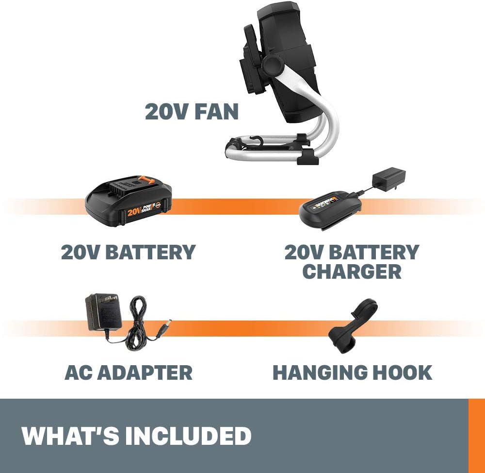 WORX Nitro WX095L 20V Power Share Cordless Work Fan with Ready Charge6
