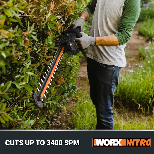WORX WG263 Nitro Power Share 18-volt 22-in Battery Hedge Trimmer 4 Ah (Battery and Charger Included)0_11zon