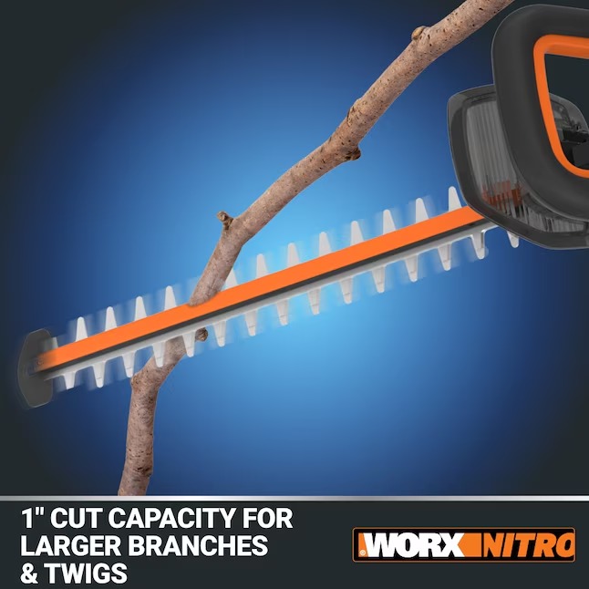 WORX WG263 Nitro Power Share 18-volt 22-in Battery Hedge Trimmer 4 Ah (Battery and Charger Included)12_11zon