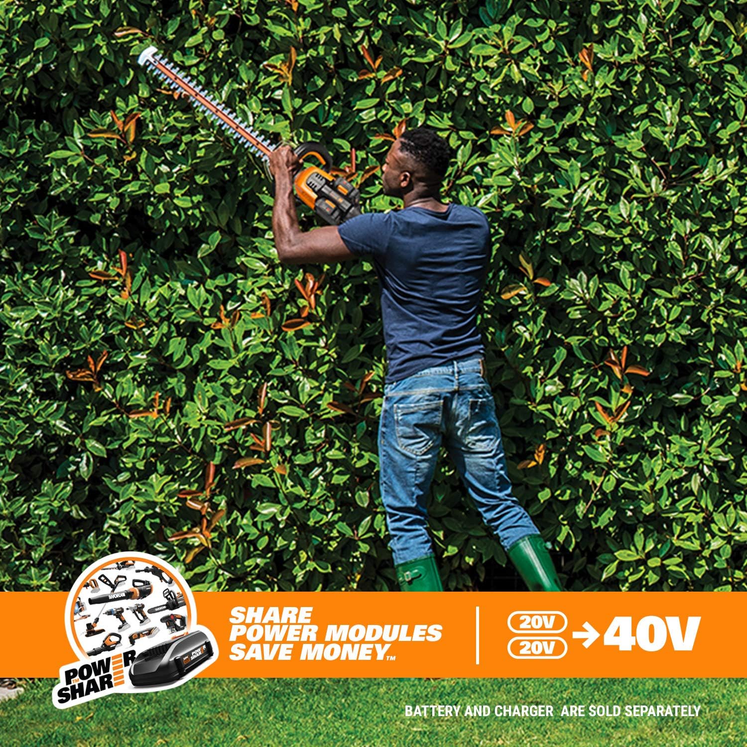WORX WG284.9 40V 24 Hedge Trimmer (Tool Only)7