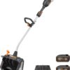 WORX WG460 Nitro 40V 12'' Electric Snow Shovel, 4-Car Driveway Cordless Snow Thrower, 2 Speeds Brushless Motor, Adjustable Front Handle, 4.0 Ah Battery and Charger Included