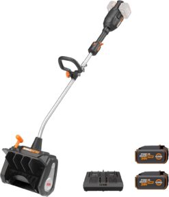 WORX WG460 Nitro 40V 12'' Electric Snow Shovel, 4-Car Driveway Cordless Snow Thrower, 2 Speeds Brushless Motor, Adjustable Front Handle, 4.0 Ah Battery and Charger Included