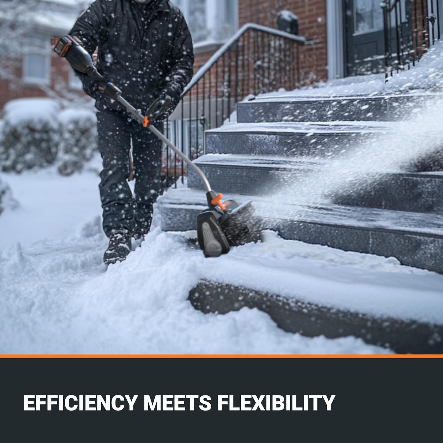WORX WG460 Nitro 40V 12'' Electric Snow Shovel, 4-Car Driveway Cordless Snow Thrower, 2 Speeds Brushless Motor1