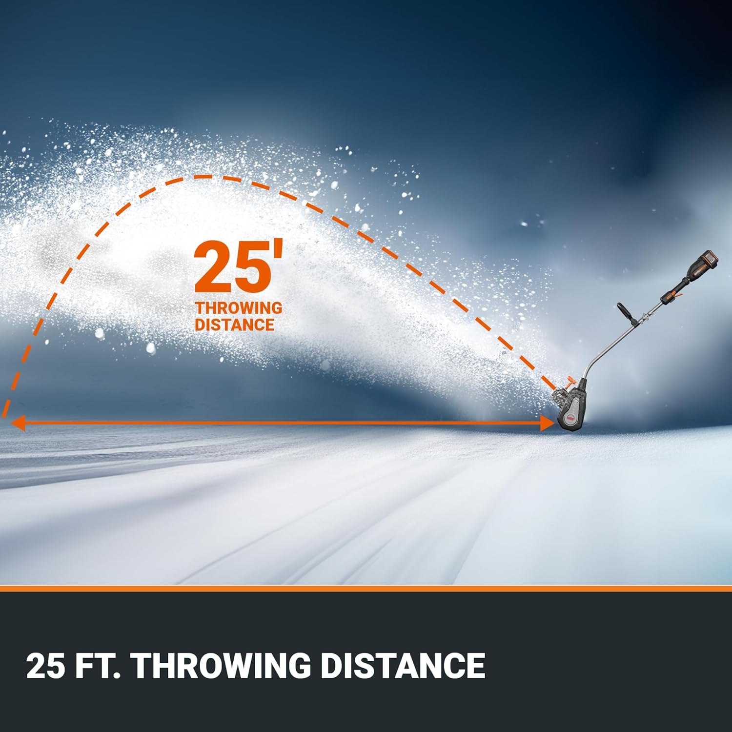 WORX WG460 Nitro 40V 12'' Electric Snow Shovel, 4-Car Driveway Cordless Snow Thrower, 2 Speeds Brushless Motor4