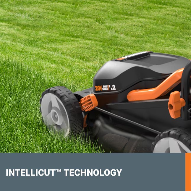 WORX WG779.1 Power Share 40-volt 14-in Cordless Push Lawn Mower 4 Ah Bagger Sold Separately (2-Batteries and Charger Included)6_11zon