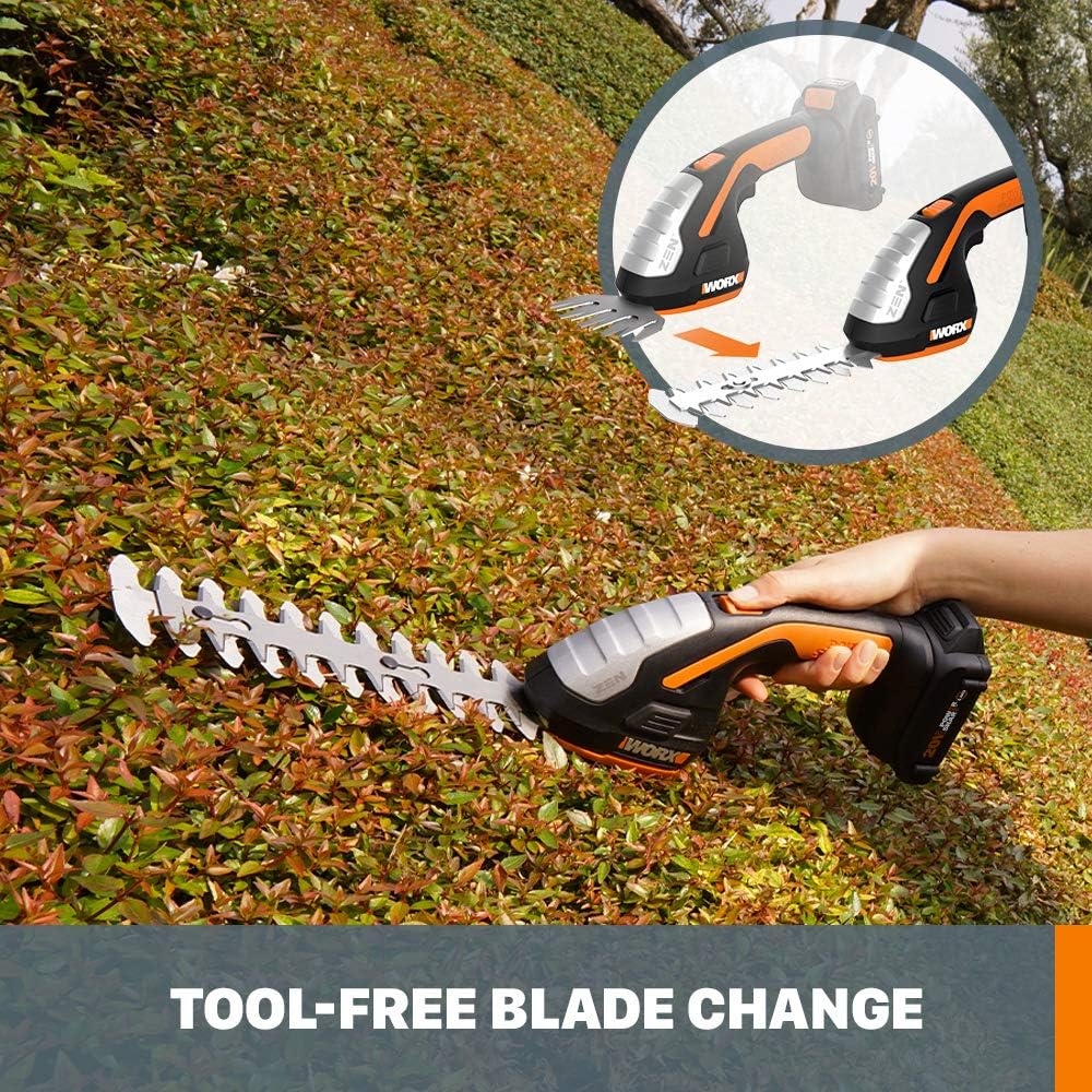 WORX WG801.9 20V PowerShare 4 Cordless Shear and 8 Shrubber Trimmer (Tool Only)11