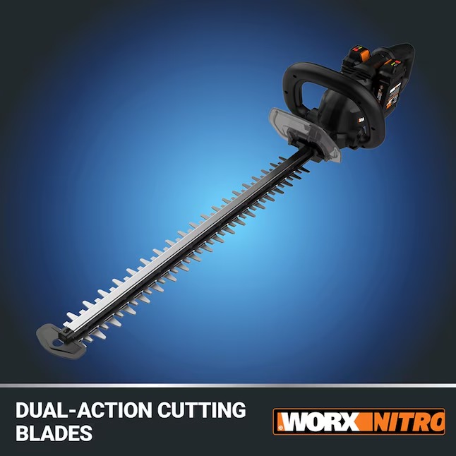 WORX WP296 Nitro Power Share 40-volt 25-in Battery Hedge Trimmer 2 Ah (Battery and Charger Included)2_11zon