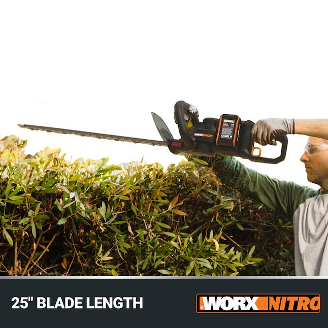 WORX WP296 Nitro Power Share 40-volt 25-in Battery Hedge Trimmer 2 Ah (Battery and Charger Included)7_11zon