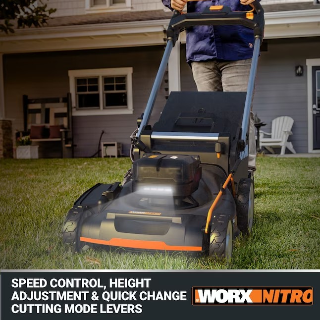 WORX WP773 40-volt 21-in Cordless Self-propelled Lawn Mower 5 Ah (2-Batteries and Charger Included)18_11zon