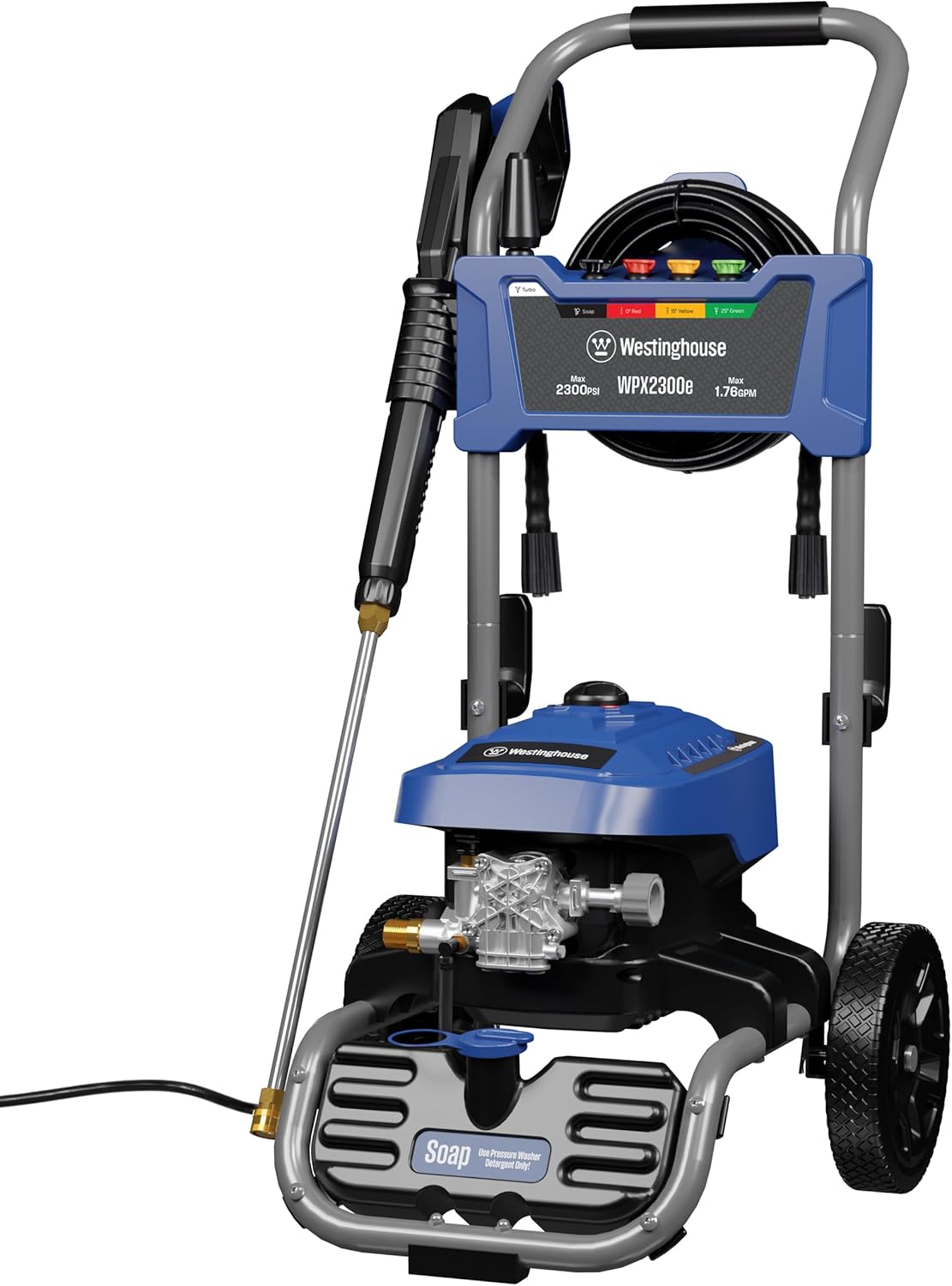 Westinghouse WPX2300e Electric Pressure Washer, 2300 Max PSI and 1.76 Max GPM, Induction Motor, Onboard Soap Tank, Spray Gun and Wand, 5 Nozzle Set14