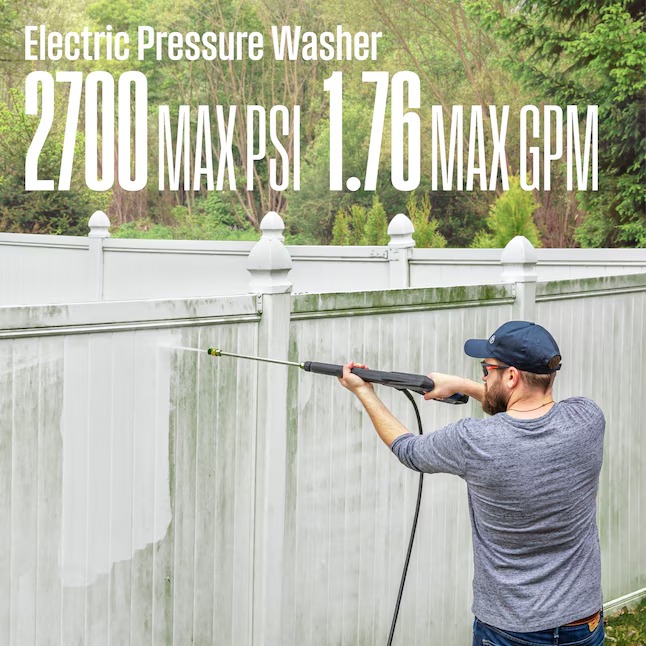 Westinghouse WPX2700e Includes 4 Nozzles + Turbo Nozzle 2700-PSI 1.76-GPM Cold Water Electric Pressure washer with 5 Spray Tips8_11zon