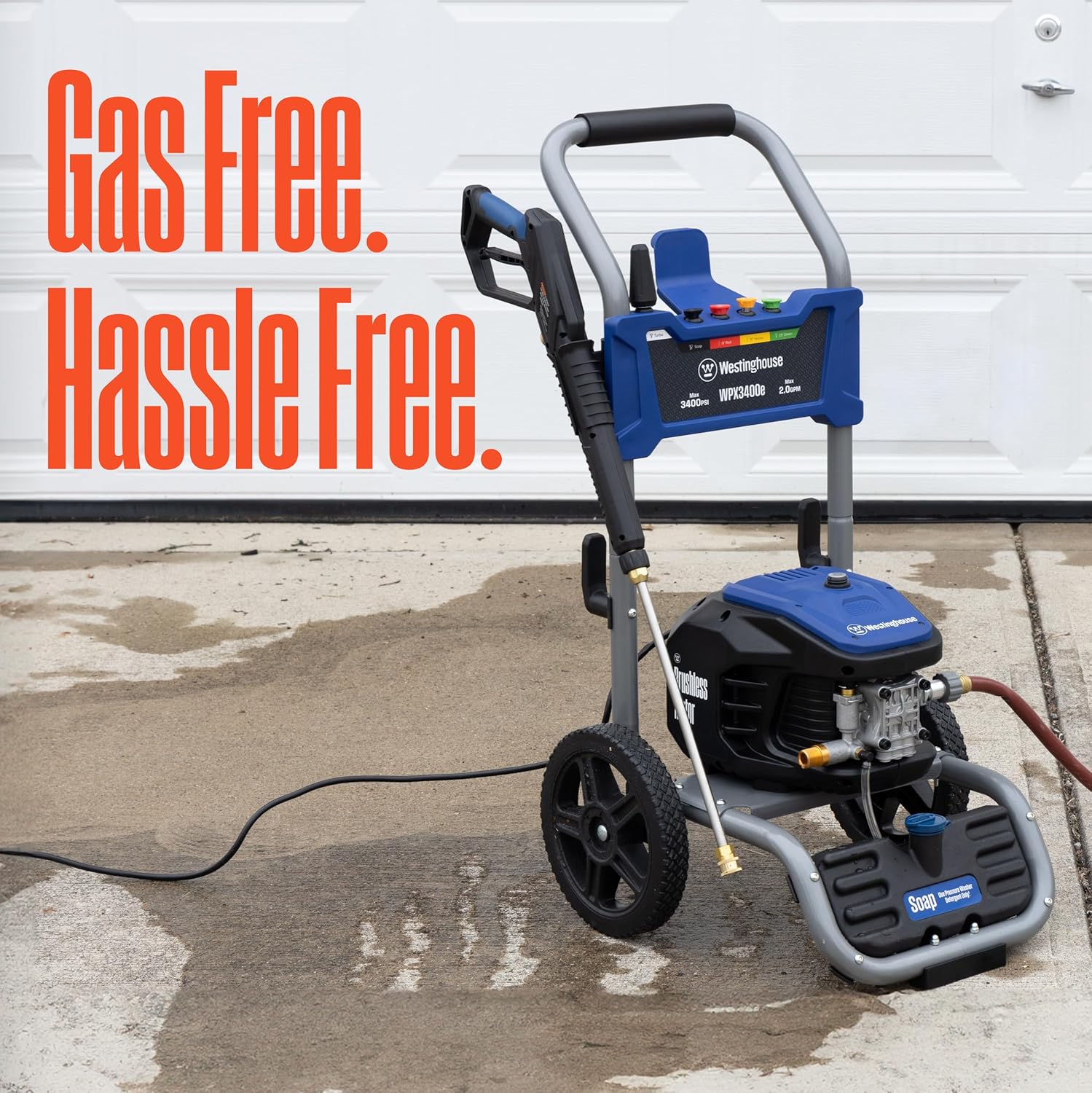 Westinghouse WPX3400e Electric Pressure Washer, 3400 Max PSI and 2.0 Max GPM, Brushless Motor, Onboard Soap Tank, Spray Gun and Wand, 5 Nozzle Set14