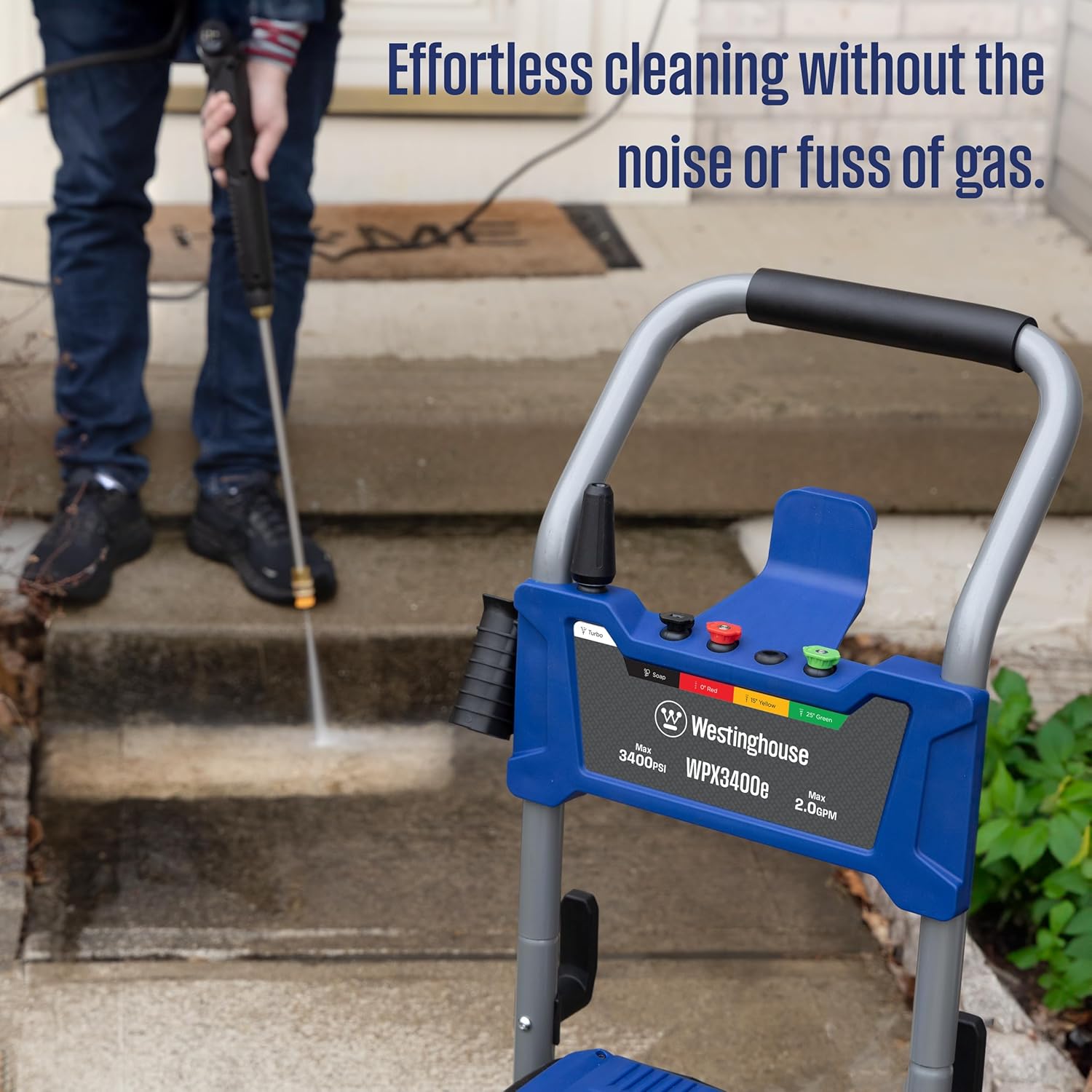 Westinghouse WPX3400e Electric Pressure Washer, 3400 Max PSI and 2.0 Max GPM, Brushless Motor, Onboard Soap Tank, Spray Gun and Wand, 5 Nozzle Set8