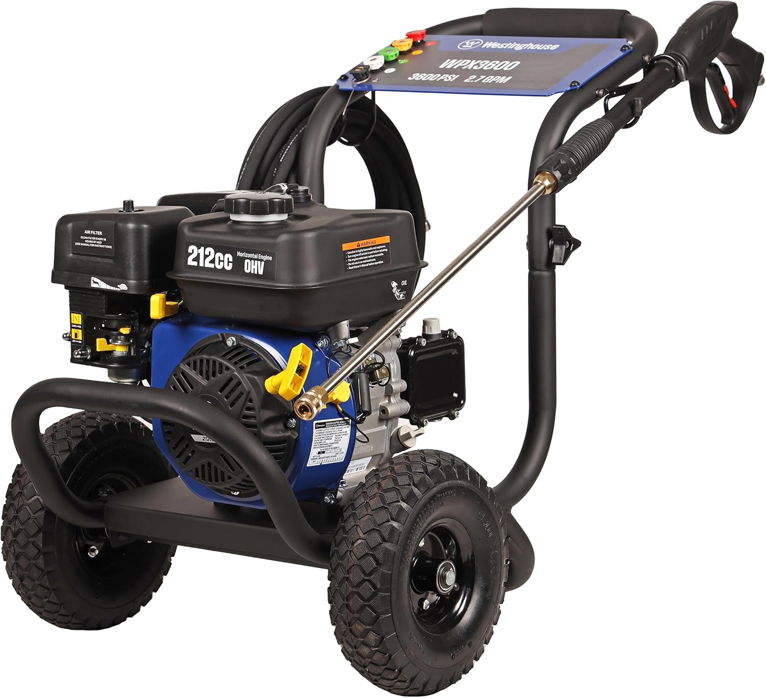 Westinghouse WPX3600 Gas Pressure Washer, 3600 PSI and 2.7 Max GPM, Onboard Soap Tank, Spray Gun and Wand, 5 Nozzle Set9