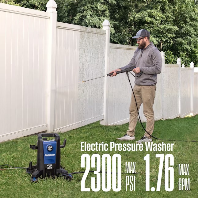 Westinghouse ePX3100 Onboard Soap Tank Includes 5 Nozzles 2300-PSI 1.76-GPM Cold Water Electric Pressure washer with 4 Spray Tips7_11zon