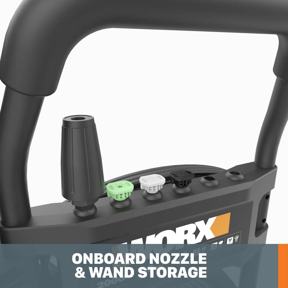 Worx 13 Amp Electric Pressure Washer 2200 PSI with Rolling Cart and 4 Nozzles -WG6073