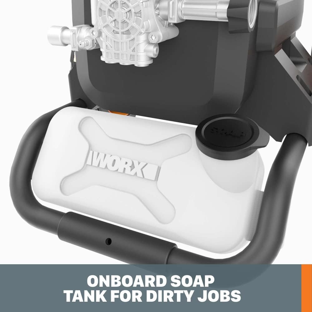 Worx 13 Amp Electric Pressure Washer 2200 PSI with Rolling Cart and 4 Nozzles -WG6075