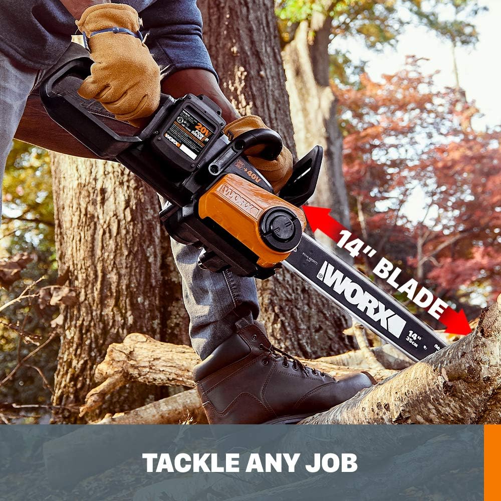 Worx 40V 14 Cordless Chainsaw Power Share with Auto-Tension - WG384 (Batteries & Charger Included)3